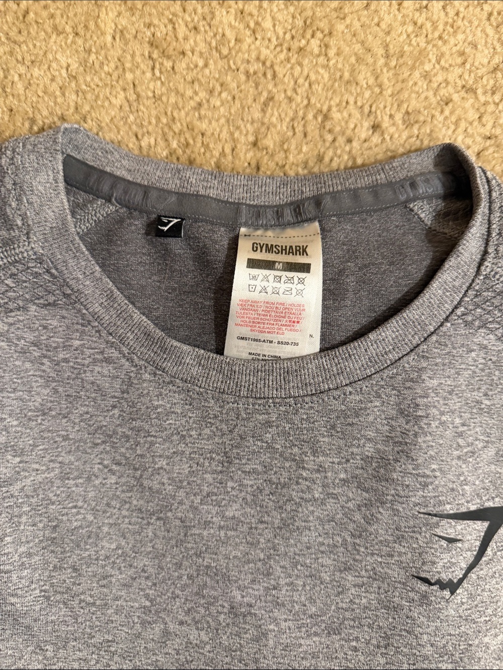 Gymshark Light Heather Gray Performance Crewneck - Picture 2 of 4